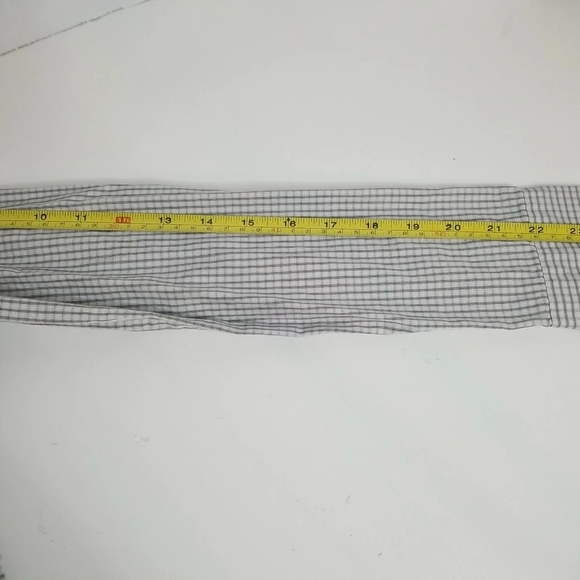 Banana Republic Women's Gray Check Ruffle Collar Long Sleeve Button Shirt Size M - Picture 5 of 5